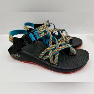 Chaco Z Cloud X2 Unisex Hiking Sandals Size 9 Orange Black Vibram Outdoor, Good